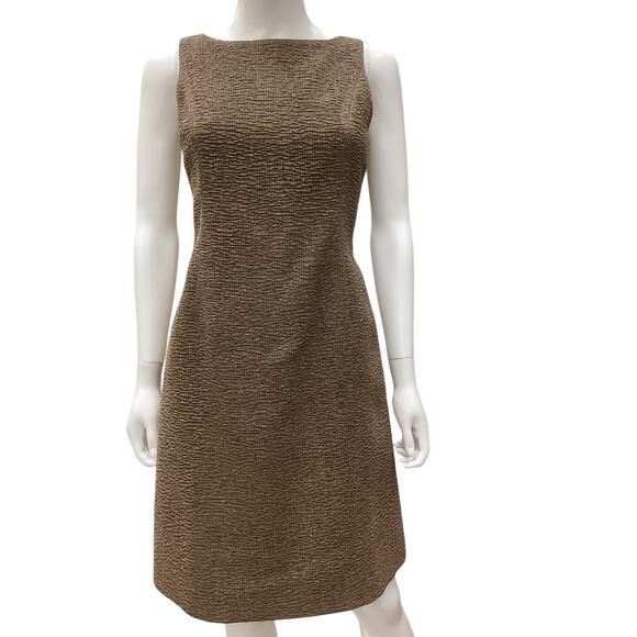 Oscar De La Renta Pink Label Set Women’s Size 4 Jacket+Dress Sparkly Thread Tan - Picture 2 of 7